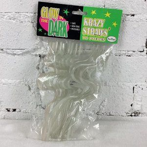 Fun Time Krazy Straws Glow In The Dark Vintage New Unopened 18 Pieces Reusable